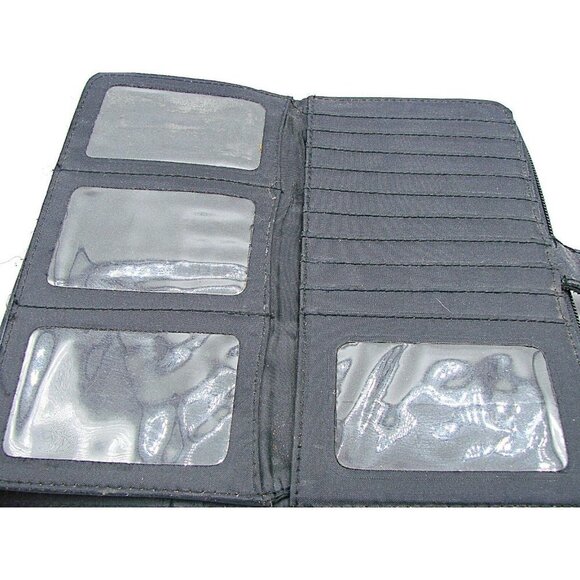 Black Soft Leather Wallet Organizer Full Zip Around Extra Flip for Cards ID Slot - Picture 9 of 12